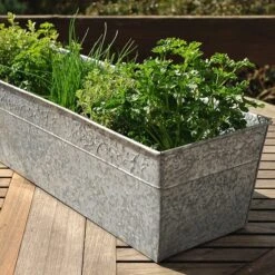 Embossed Galvanised Window Trough 15 Embossed Galvanised Window Trough -Feathered Garden pr2000018441 card5 lg