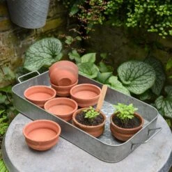 Terracotta Grow Pots - Set Of 8 With Tray 14 Terracotta Grow Pots - Set Of 8 With Tray -Feathered Garden pr2000028372 card4 lg