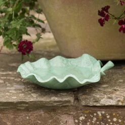 Verdigris Leaf Bird Bath -Feathered Garden pr2000028402 card3 lg