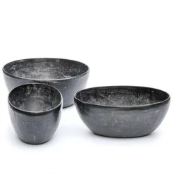 Rough Cast Aluminium Bowl - Charcoal Black 16 Rough Cast Aluminium Bowl - Charcoal Black -Feathered Garden pr2000028887 card5 lg