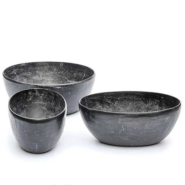 Rough Cast Aluminium Bowl - Charcoal Black 7 Rough Cast Aluminium Bowl - Charcoal Black - Image 5