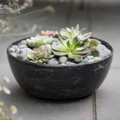 Rough Cast Aluminium Bowl - Charcoal Black 18 Rough Cast Aluminium Bowl - Charcoal Black -Feathered Garden pr2000028887 card7 lg