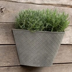 Aged Embossed Wall Planter - Aged Zinc 9 Aged Embossed Wall Planter - Aged Zinc -Feathered Garden pr2000033942 card4 lg