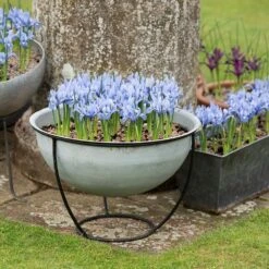 Plant Bowl And Stand - Aged Zinc 16 Plant Bowl And Stand - Aged Zinc -Feathered Garden pr2000033963 card7 lg