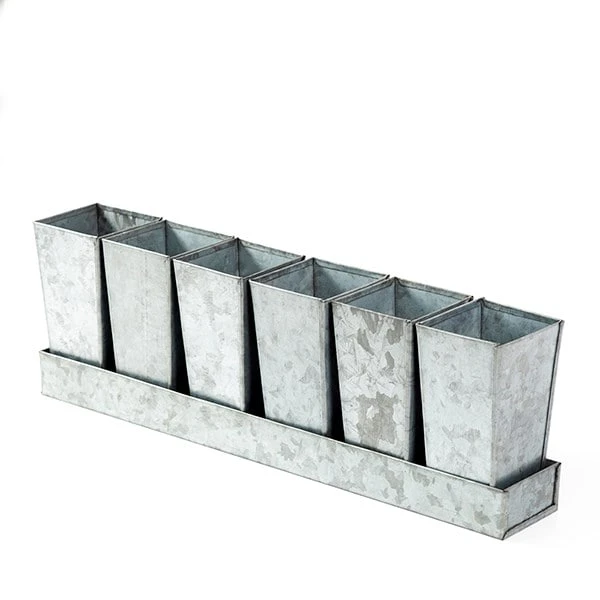 Galvanised Tray With 6 Tall Root Trainer Pods 7 Galvanised Tray With 6 Tall Root Trainer Pods - Image 5