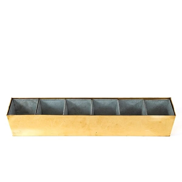Brass Windowsill Tray With 6 Grow Pods 4 Brass Windowsill Tray With 6 Grow Pods - Image 2