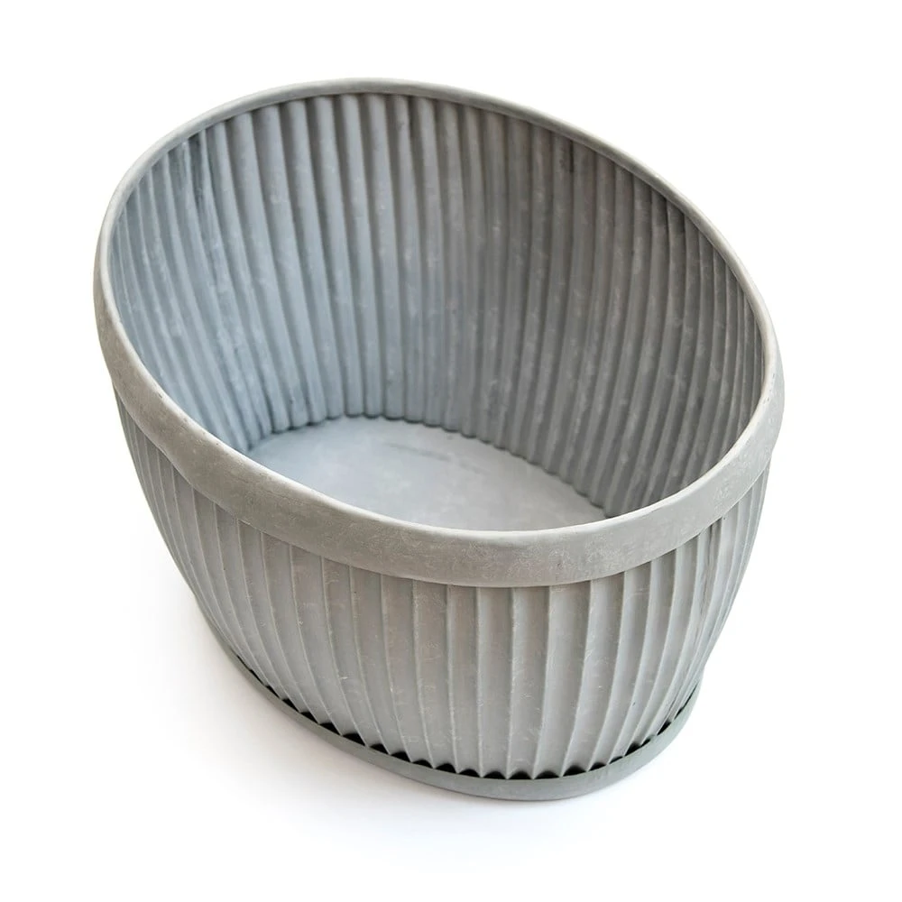 Oval Zinc Dolly Tub Pot 4 Oval Zinc Dolly Tub Pot - Image 2