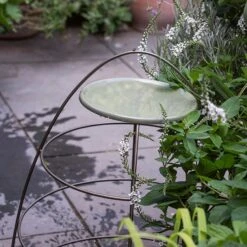 Plant Support With Bird Bowl - Crocus Green -Feathered Garden pr2000037555 card4 lg