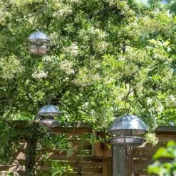 Brushed Aluminium Satellite Fat Ball Feeder 9 Brushed Aluminium Satellite Fat Ball Feeder -Feathered Garden pr2000040682 card3 lg