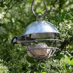 Brushed Aluminium Satellite Fat Ball Feeder 10 Brushed Aluminium Satellite Fat Ball Feeder -Feathered Garden pr2000040682 card4 lg