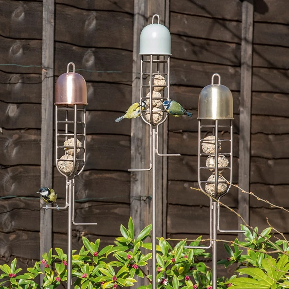 Garden Stake Fat Ball Feeder - Putty Grey 3 Garden Stake Fat Ball Feeder - Putty Grey