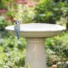 Ceramic Bird Bath On Pedestal 2 Ceramic Bird Bath On Pedestal -Feathered Garden pr2000042879